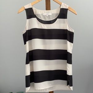 Loft black & white striped sleeveless top